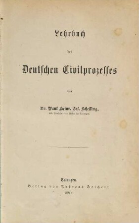 Lehrbuch des Deutschen Civilprozesses