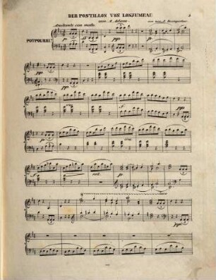 L' écho de l'opéra : ou collection de potpourris brillants sur des thèmes les plus favoris des nouveaux opéras ; arrangés pour le piano, 14. Der Postillon von Lonjumeau