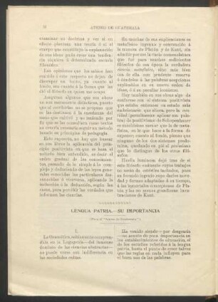 Lengua patria. - Su importancia.