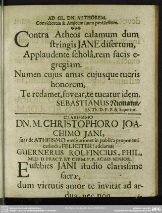 Convictorem & Amicum suum perdilectum