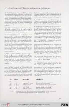 1. Vorbemerkungen und Hinweise zur Benutzung des Kataloges