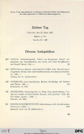 Diverse Antiquitäten (Nr. 353-395)