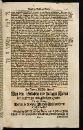 525-549, Die VIII. Predigt, Darinn sie die ewige Gnaden-Wahl zu ihrem Trost betrachtet.