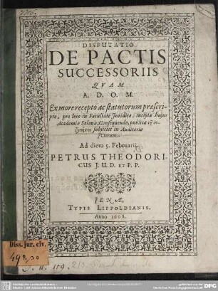 Disputatio de pactis successoriis