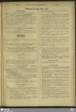 Patent-Liste No. 12