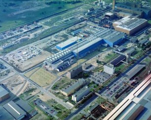 Hüttenwerk "EKO Stahl" in Eisenhüttenstadt : Blickrichtung Nordwesten