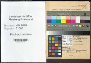 Entnazifizierung Hermann Fischer , geb. 26.07.1911 (Laborantin)