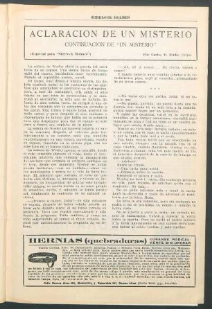 Aclaración de un misterio - Continuación de "Un misterio" - (Especial para "Sherlock Holmes!")