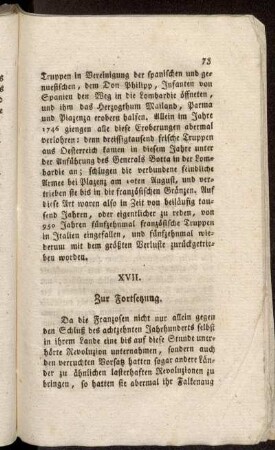 XVII. Zur Fortsetzung.