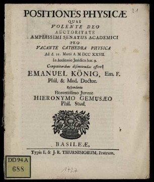 Positiones Physicæ