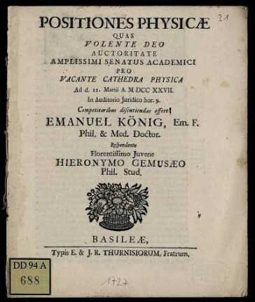 Positiones Physicæ