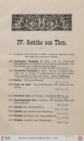IV. Arbeiten in Thon (Nr. 2071-2586)