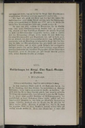 XXVI. Entscheidungen des Königl. Ober-Appell.-Gerichts zu Dresden