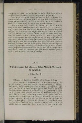 XXVI. Entscheidungen des Königl. Ober-Appell.-Gerichts zu Dresden