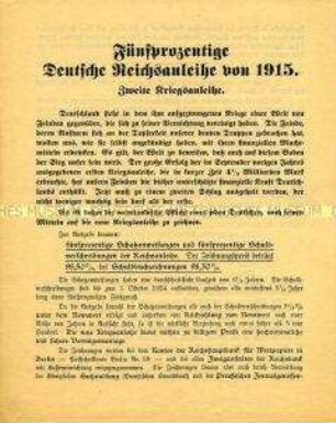 Flugblatt zur Werbung für die 2. Kriegsanleihe