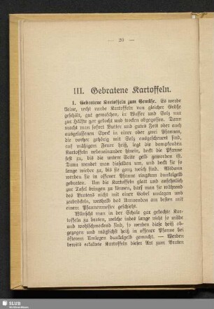 III. Gebratene Kartoffeln