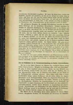 Aus den Beschlüssen der 18. Vertreterversammlung des Kathol. Lehrerverbandes