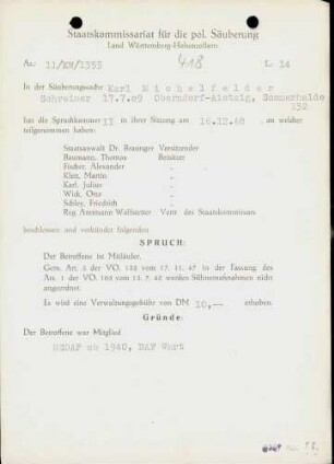 Michelfelder, Karl