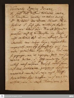 Brief von August Hermann Francke an Joachim Lange.