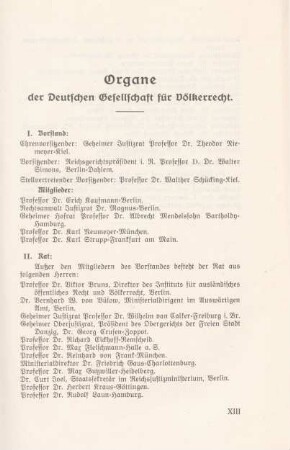 Organe der Deutschen Gesellschaft für Völkerrecht