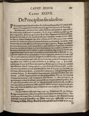 Caput XXXVII. [ - ] Caput XLI.; De Principibus secularibus; De Civitatibus Imperialibus; De Membris Imperii immediatis, quæ non sunt Status Imperii; De mediatis Imperii Membris; De Feudis.