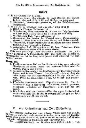 B. Zur Orientirung und Zeit-Eintheilung