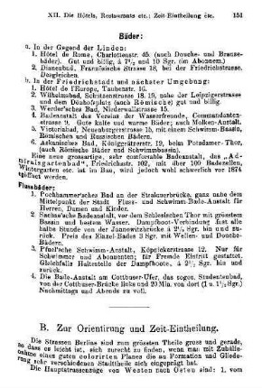B. Zur Orientirung und Zeit-Eintheilung