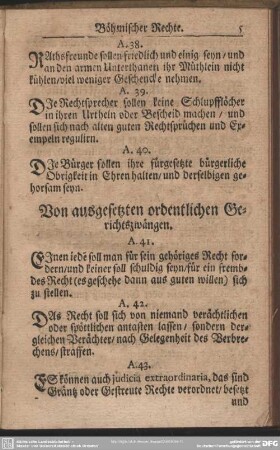 Von ausgesetzten ordentlichen Gerichtszwängen