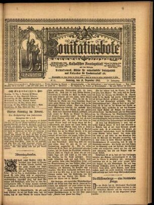 Erste Ausgabe vom Sonntag, den 18. Dezember 1910.