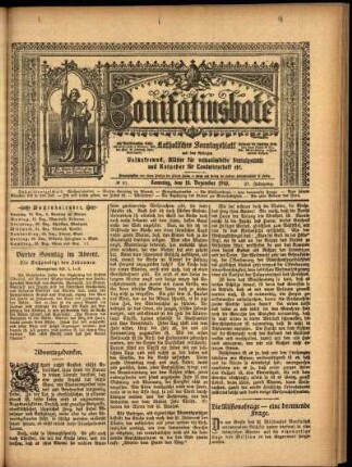 Erste Ausgabe vom Sonntag, den 18. Dezember 1910.
