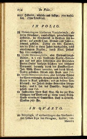 In Folio. - In Octavo.
