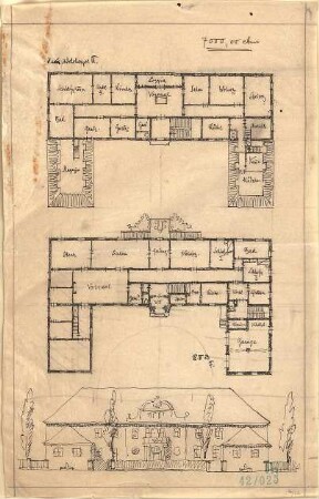 Fischer, Theodor; Nürnberg; Haus Adelsberger - Grundrisse, Ansicht