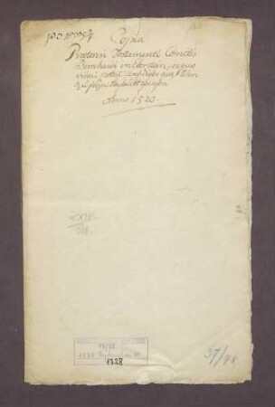 Testament des Grafen Bernhard III. von Eberstein