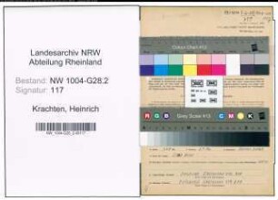 Entnazifizierung Heinrich Krachten , geb. 13.07.1897 (Werkmeister)