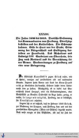 XXXIII.Die Jahre 1640 bis 1643