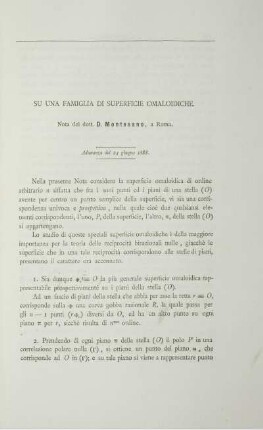 Su una famiglia di superficie omaloidichie.