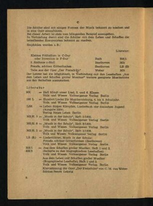 Literatur [Magnettonbänder, Lichtbildreihen]