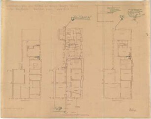 Billing, Hermann; Karlsruhe (Baden-Württemberg), Kolpingplatz; Kolpingplatz (früher Karlsplatz) - Neubau Kantstraße, Wohnhaus des Herrn Prof. Billing, Entwässerungsplan (Grundrisse)