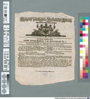 Königlich privilegirte Berlinische Zeitung von Staats- und gelehrten Sachen. Extrablatt. 1815,6 (7. Juli)