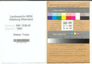 Entnazifizierung Franz Weber , geb. 25.05.1886 (Oberpostinspektor)