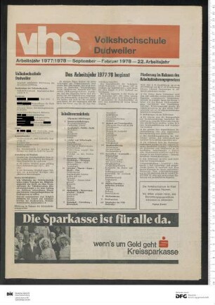 Programm 1. Semester 1977/1978