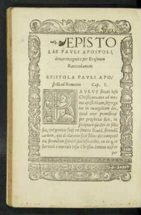 Epistola Pauli Apostoli ad Romanos.
