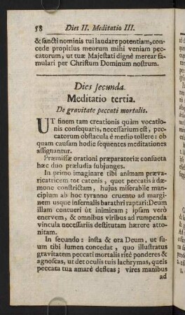 58-76, Dies secunda. Meditatio tertia. De gravitate peccati mortalis