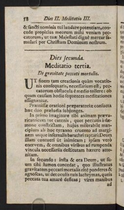 58-76, Dies secunda. Meditatio tertia. De gravitate peccati mortalis