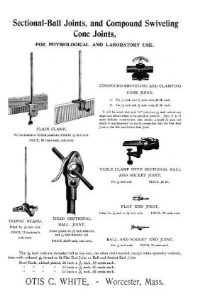Sectional-Ball Joints and Compound Swiveling Cone Joints For Physiological and Laboratory Use