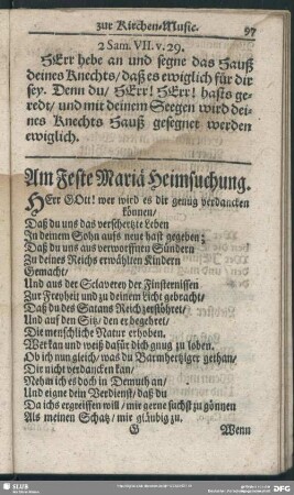 Am Fest Mariä Heimsuchung