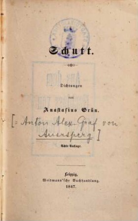 Schutt : Dichtungen