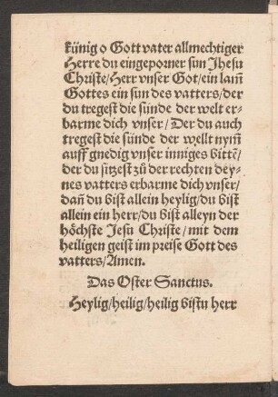 Das Oster Sanctus.