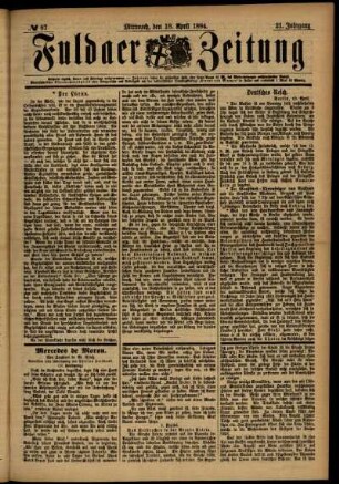 Ausgabe vom Mittwoch, den 18. April 1894.