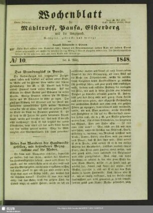 Wochenblatt für Mühltroff, Pausa, Elsterberg und Umgegend